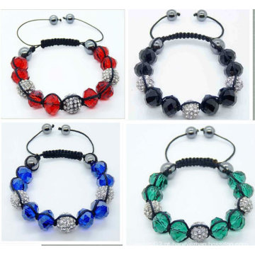 13 cores misturadas Treor Paris estilo Shamballa pulseiras de cristal bolas com contas de vidro BR180